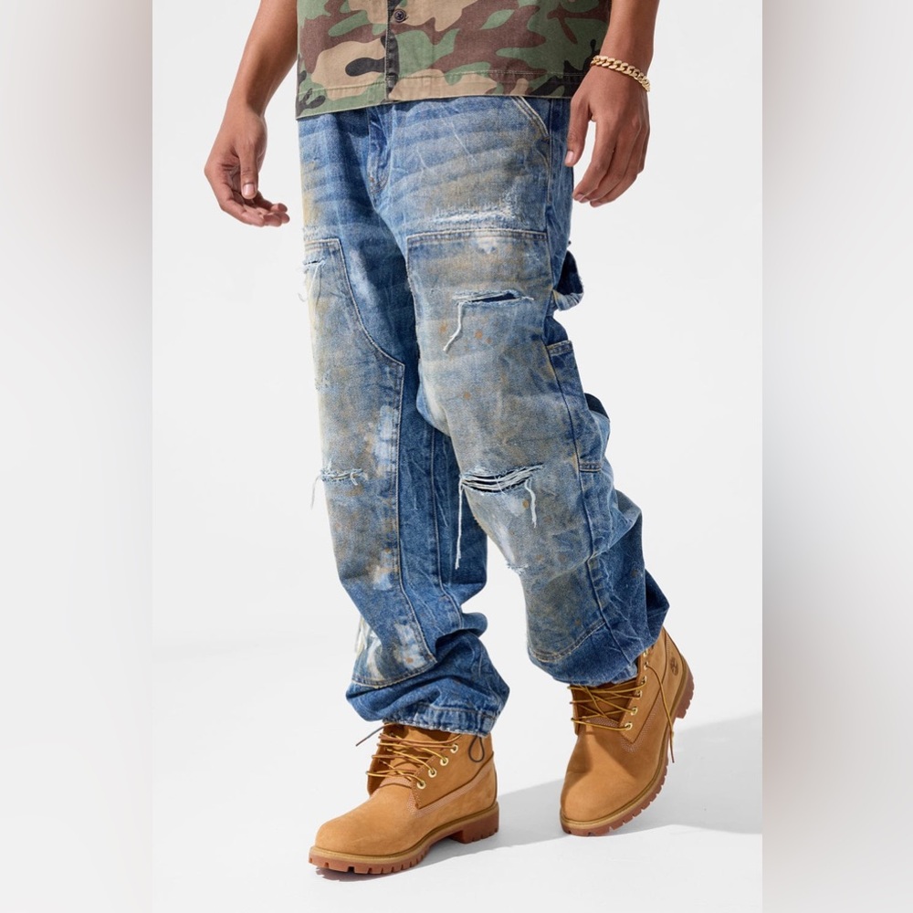 Jordan Craig, Landman Denim,Distressed Blue Jeans, size 34x32